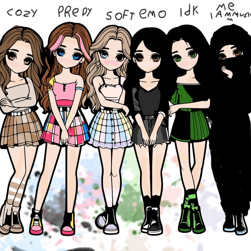 a group of girls realistic