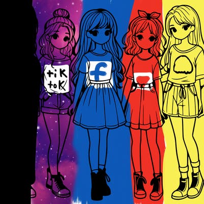 a group of five girls