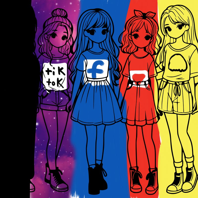 a group of five girls