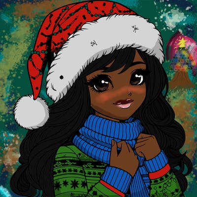 realistic christmas girl