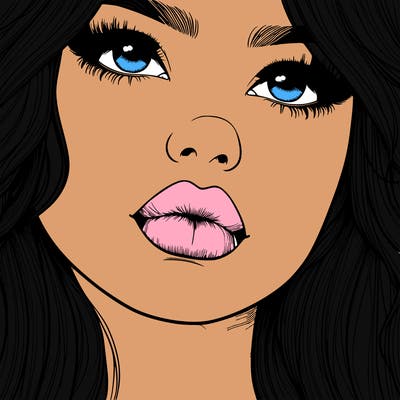 really realistic girl with lips