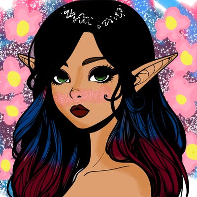 elf girl realistic dark fantasy