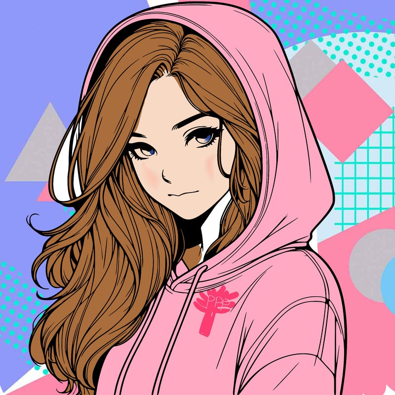 realistic adult girl with hoodie on