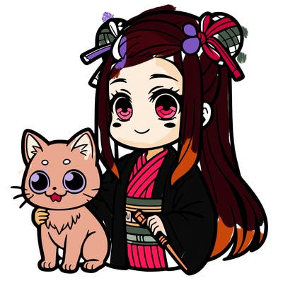 𝕟𝕖𝕫𝕦𝕜𝕠 with a cat