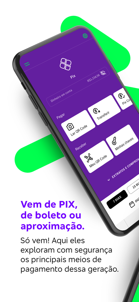 nextJoy - Digital banking interface for teens showing payment and transfer options