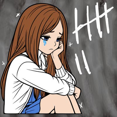 a realistic girl with depression