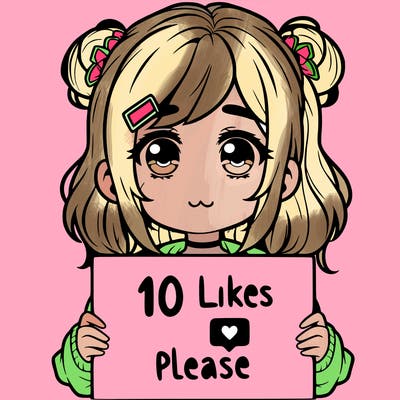 a girl with a sign saying 10 likes please
