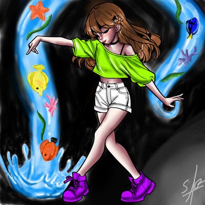 realistic girl danceing