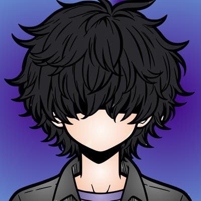 manga boy fluffy hair covering his eyes