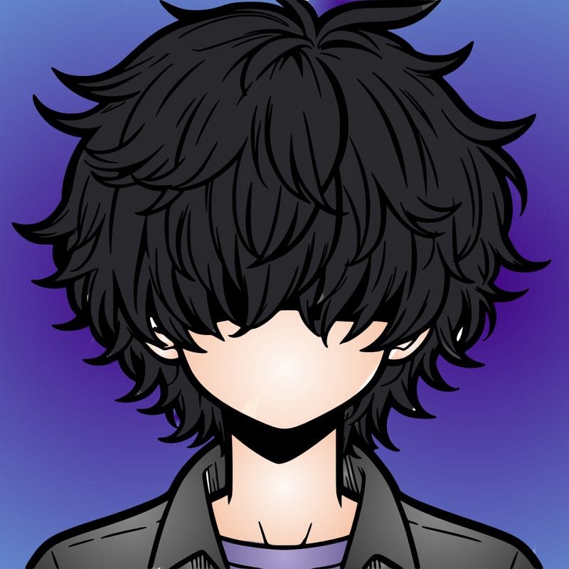 manga boy fluffy hair covering his eyes
