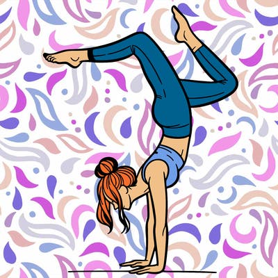 a woman doing a handstand