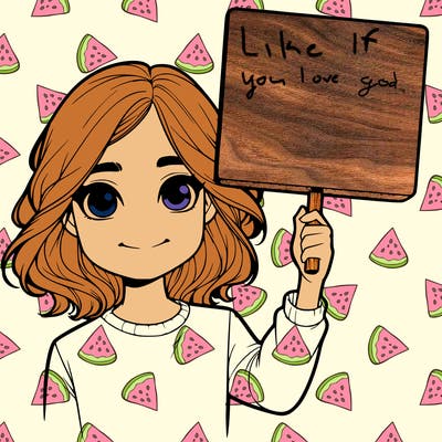 realistic girl holding up a sign