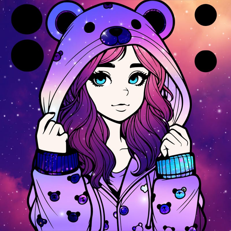 realistic girl in a animal pjs hoodie
