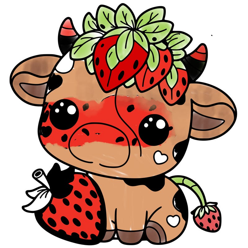 cute strawberry cow