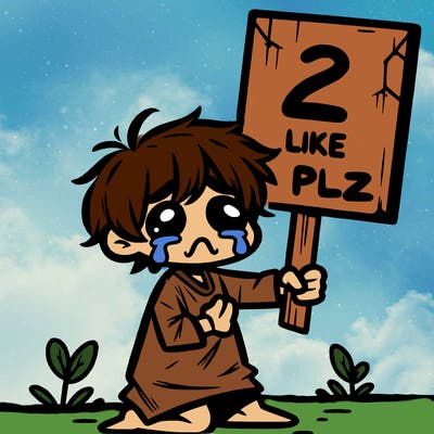 small poor toddler crying with sign that says 2 like plz