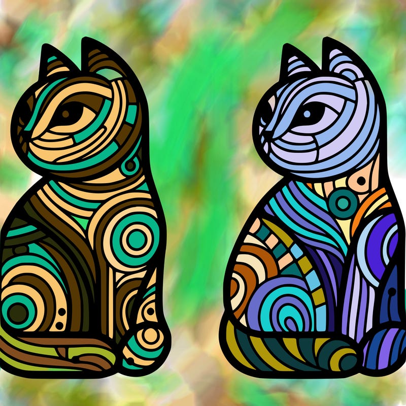 abstract cats
