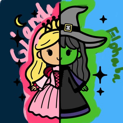 split princess and witch