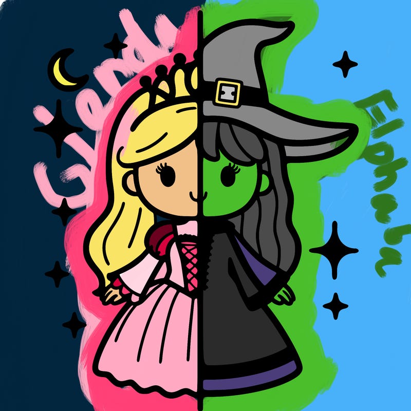 split princess and witch