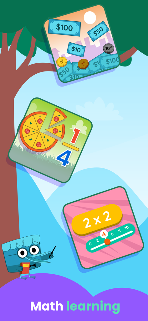 Fantasy World: Halloween Games - Educational math exercises for kids including fractions money and multiplication