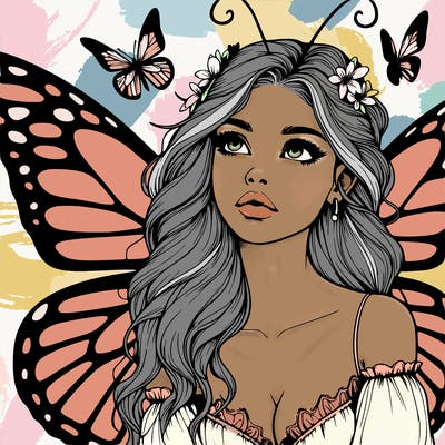 butterfly fairy realistic girl