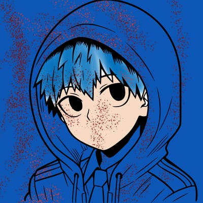 manga character with a hoodie