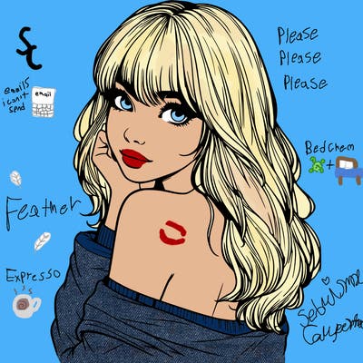 realistic girl with bangs looking over her shoulder