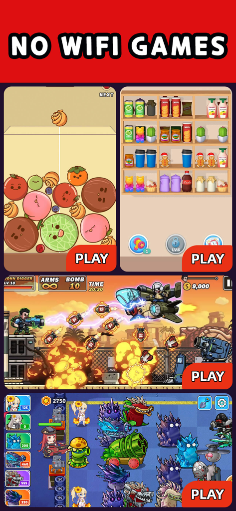 99 Games-Offline Games No Wifi - Una varietà di giochi mobile offline tra cui categorie di puzzle, sorting e azione disponibili senza wifi