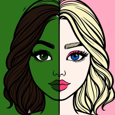 realistic girl split half