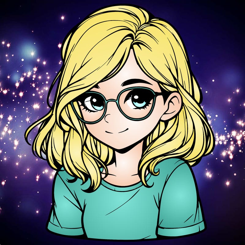 realistic girl with glasses