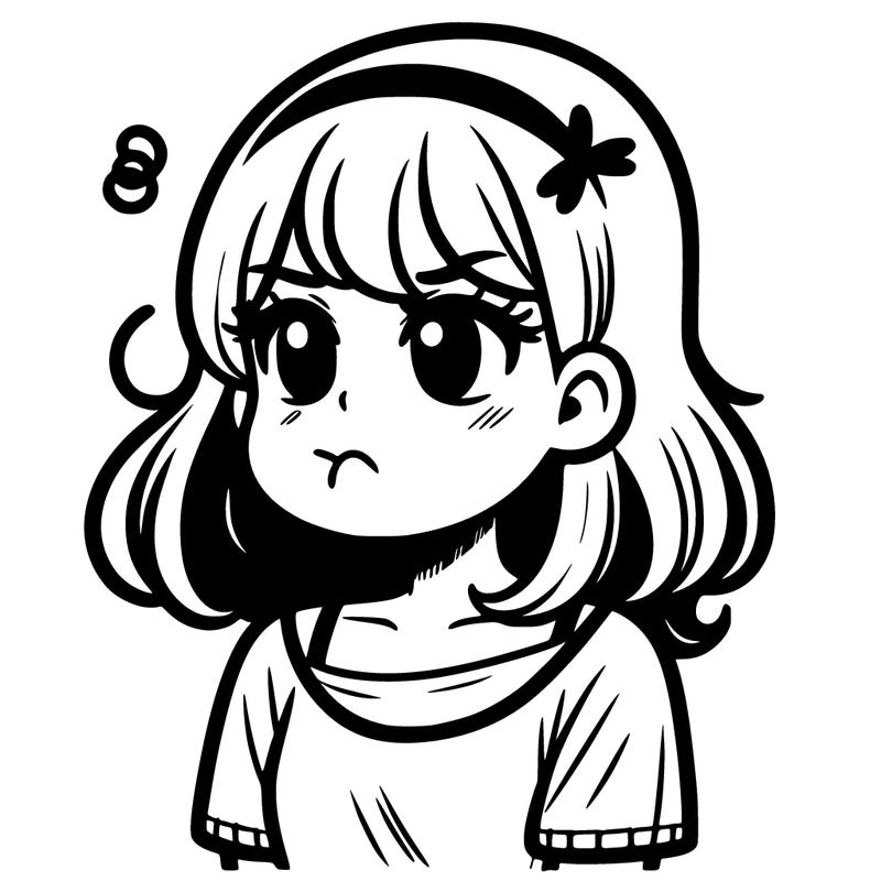 girl with sour in her mouth drawing