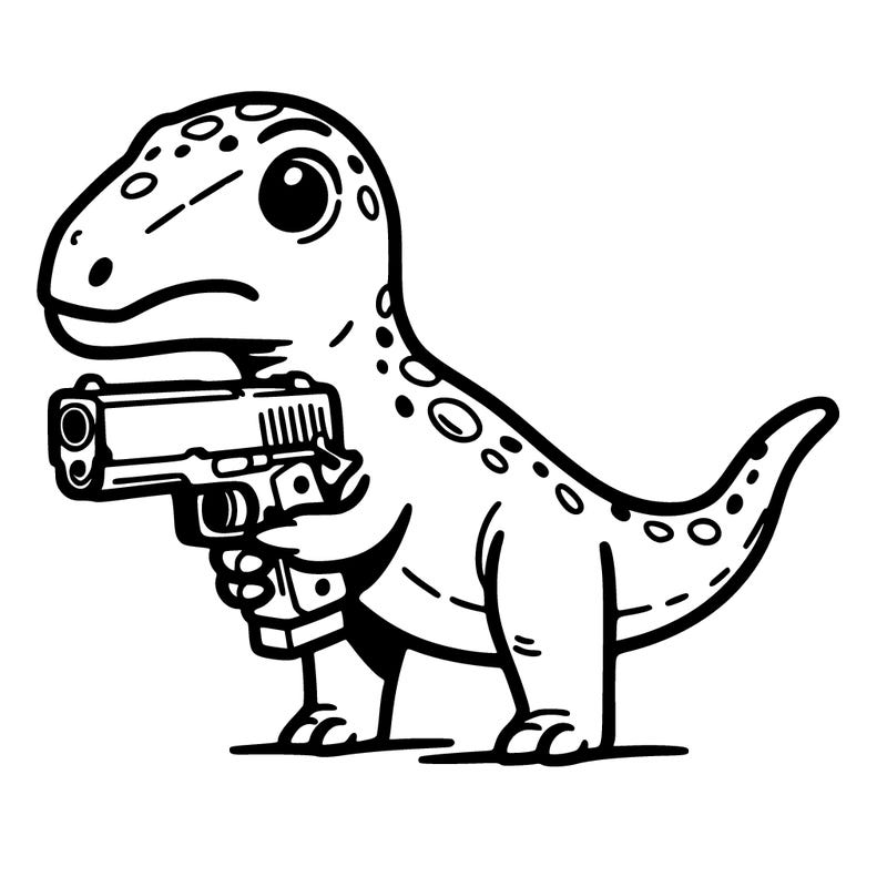 diasour with glock in his hand