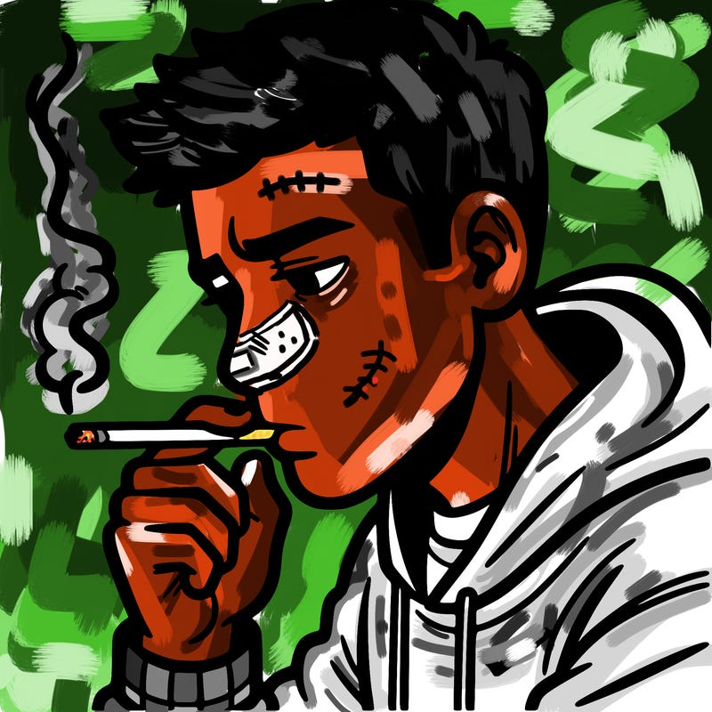 a guy smoking