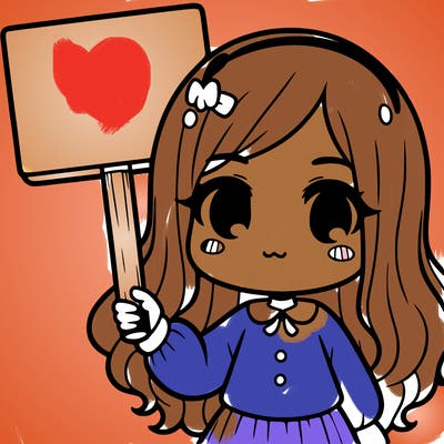 a girl holding a sign