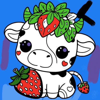 cute strawberry cow