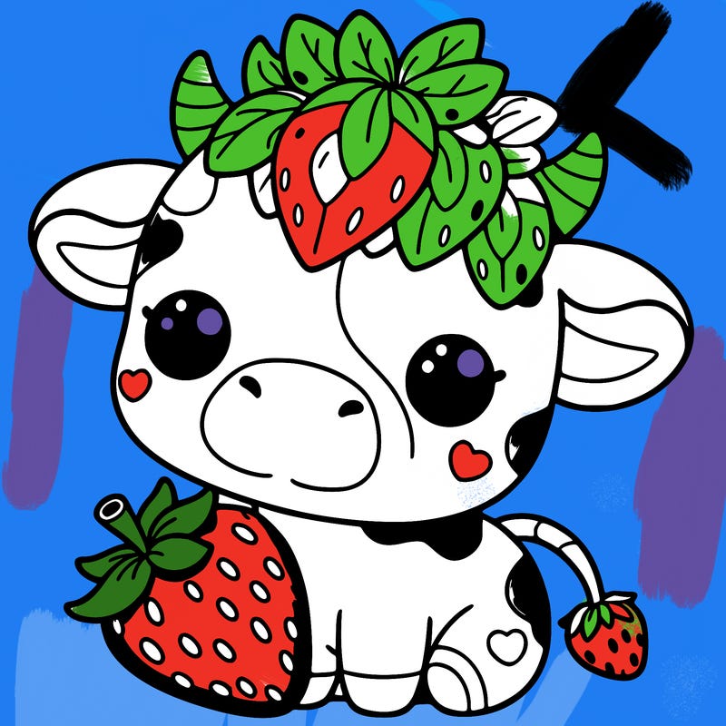 cute strawberry cow