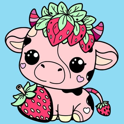 cute strawberry cow
