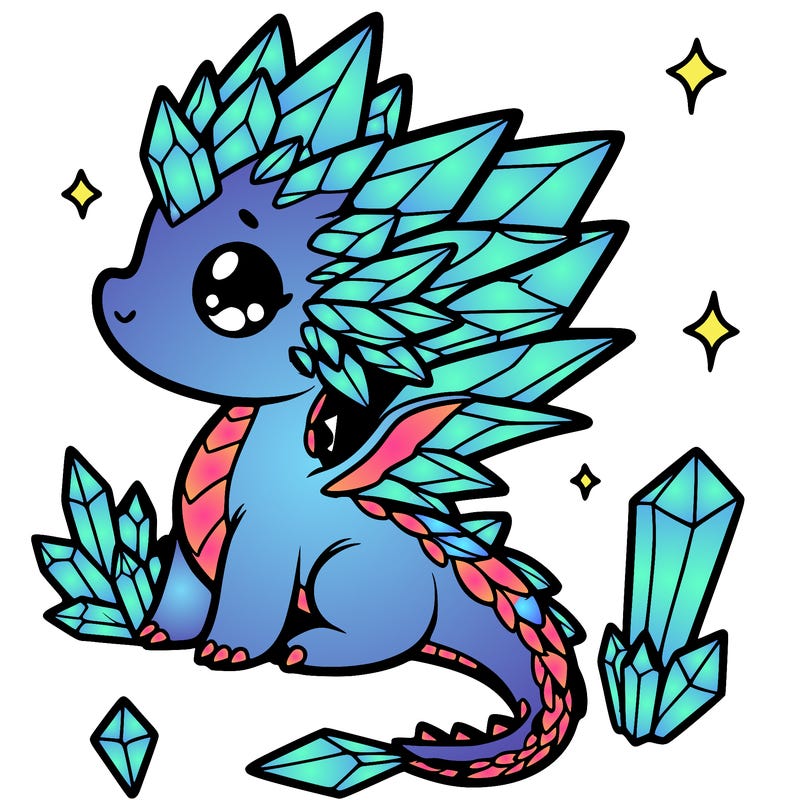 little cute crystal dragon