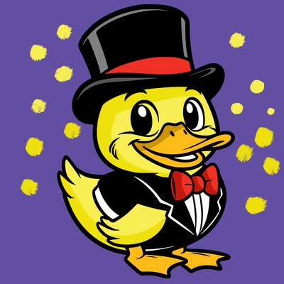 duck wearing a top hat and tuxedo