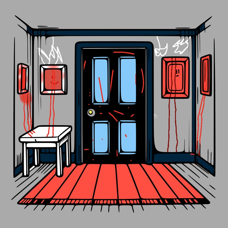 empty room with door