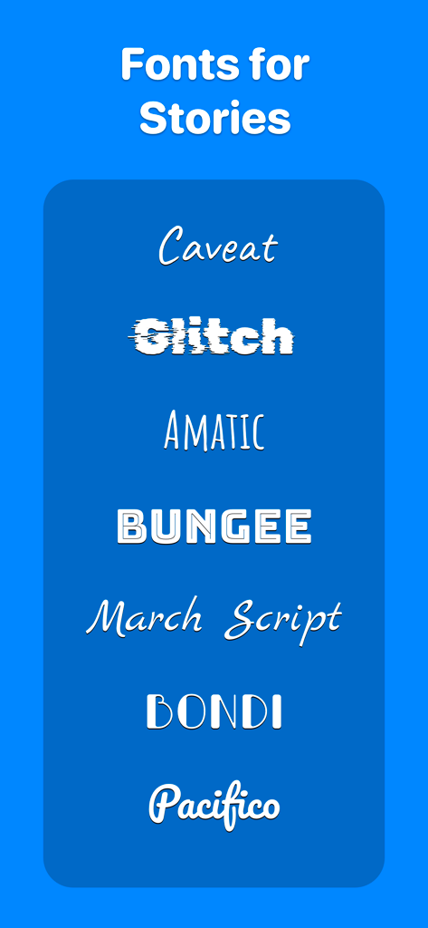 Fonts for Stories and Chats - A list of decorative font styles including script and glitch fonts for social media stories