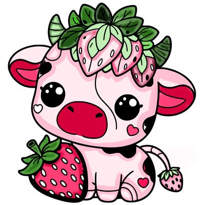 cute strawberry cow