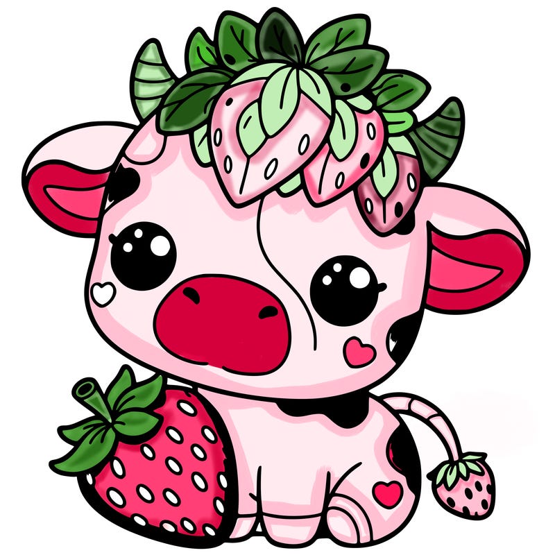 cute strawberry cow