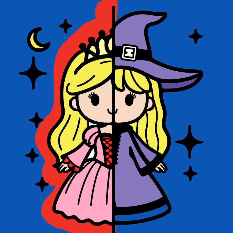 split princess and witch
