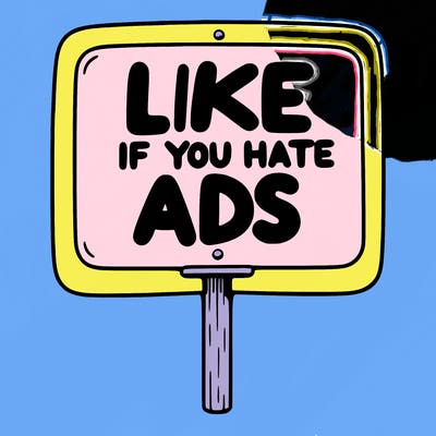 a sign that says like if you hate ads