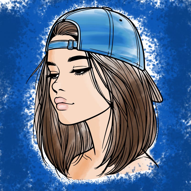 realistic  girl with a backwards hat