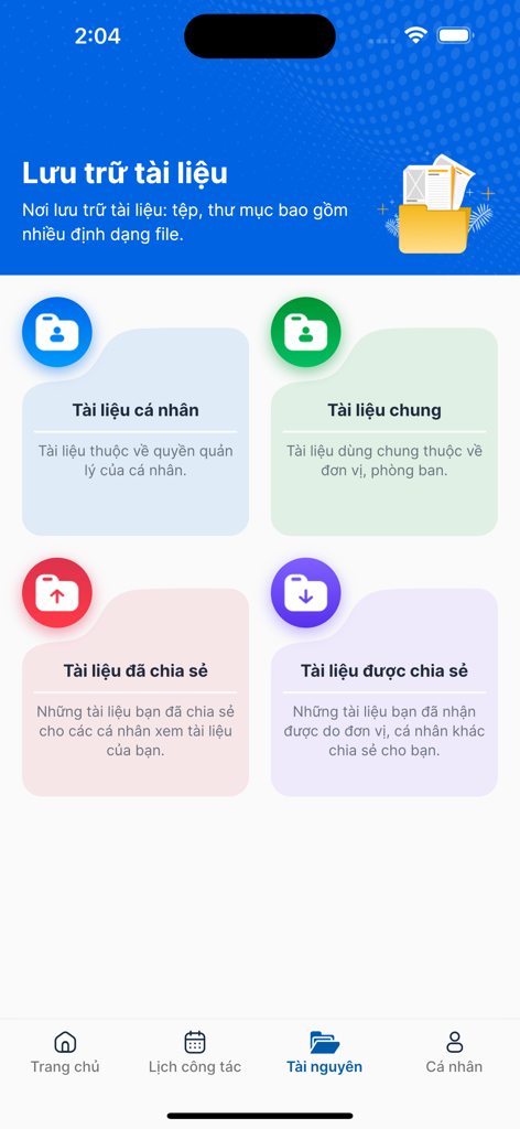 Der Dokumentenspeicherbildschirm der OneUni Studentendatenbank-App