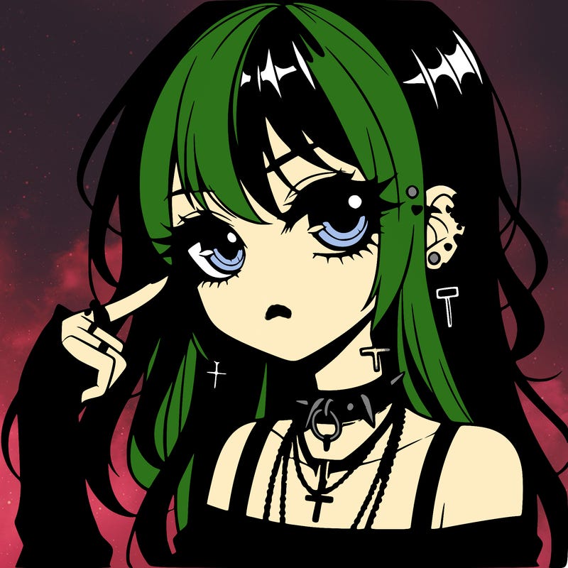 goth anime girl