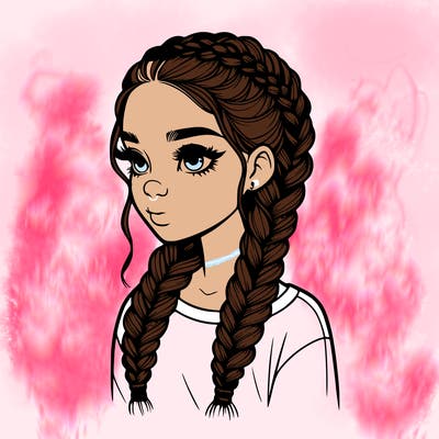 realistic girl with braids