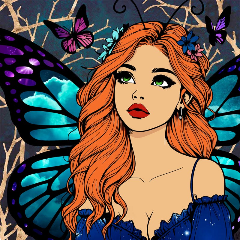 butterfly fairy realistic girl