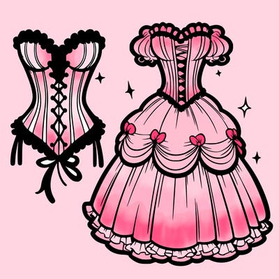 corset and big dress